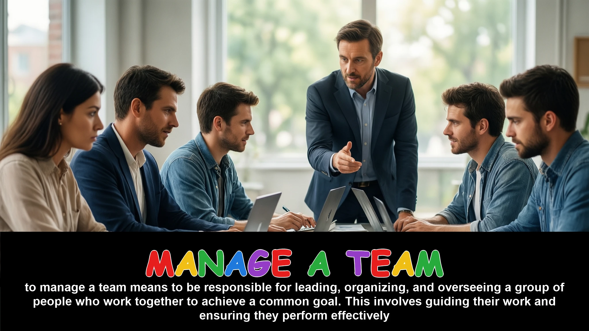 English Illustration for manage a team
